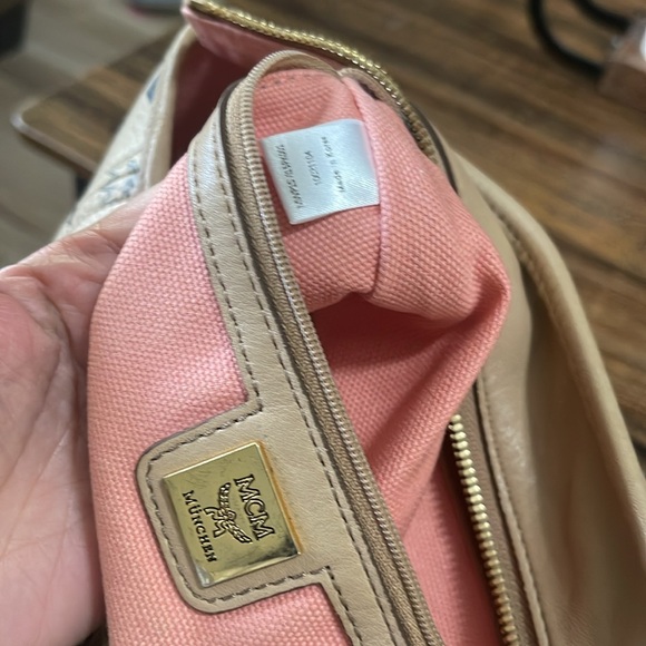 MCM Visetos in Beige and Pink Women's Tote Bag - Picture 10 of 12